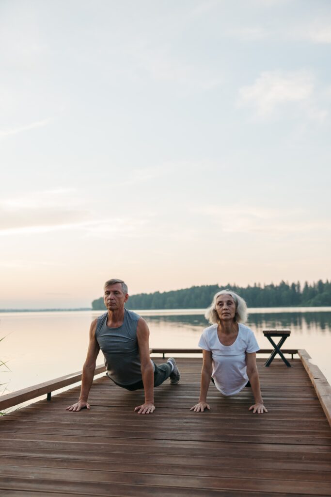 a man and a woman doing exercises