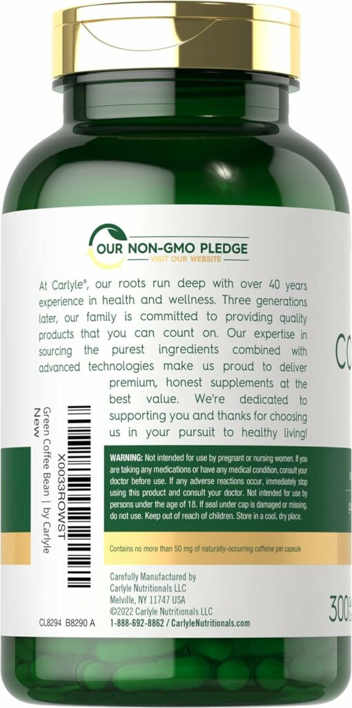 Carlyle Green Coffee Bean Extract Ingredients