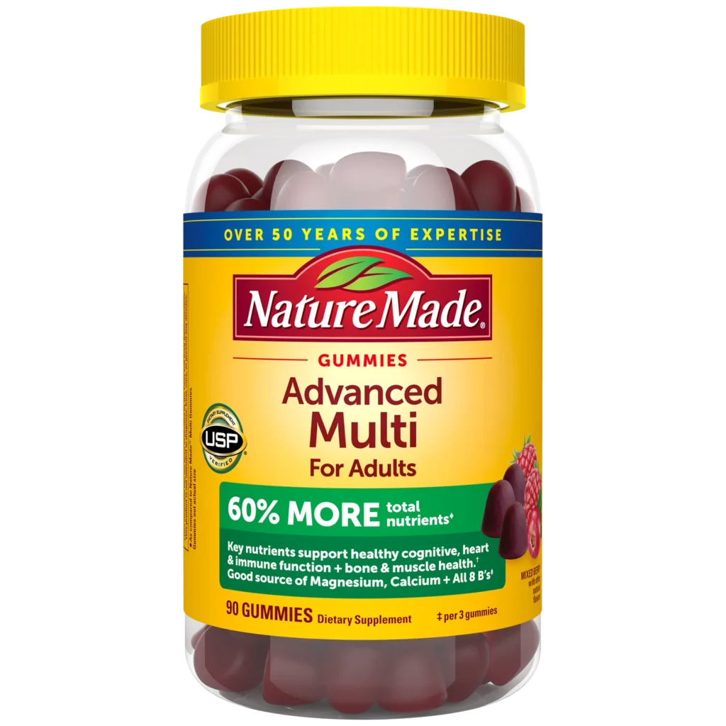 Nature Made Vitamins - A bottle of nature made vitamins gummies Advanced Multi for adults.