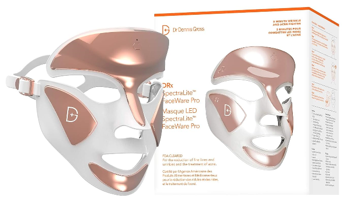 the best LED face mask - Dr. Dennis Gross DRx SpectraLite FaceWare Pro Box and mask