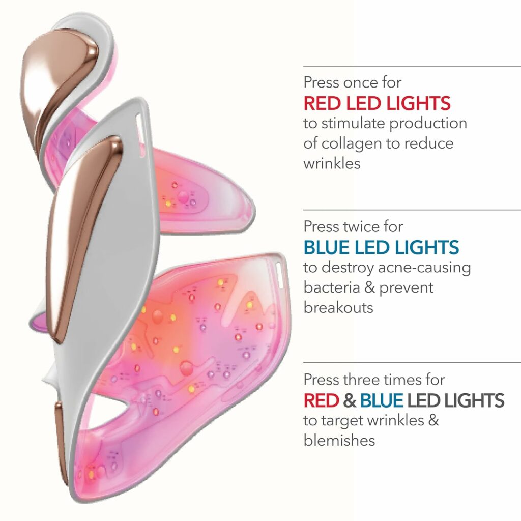 Dr. Dennis Gross DRx SpectraLite FaceWare Pro Red lights, Blue Lights, and Red & Blue lights